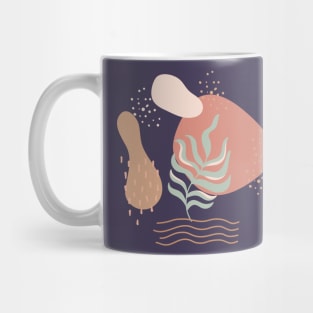 Abstract shapes dots and leaves digital design illustration Mug